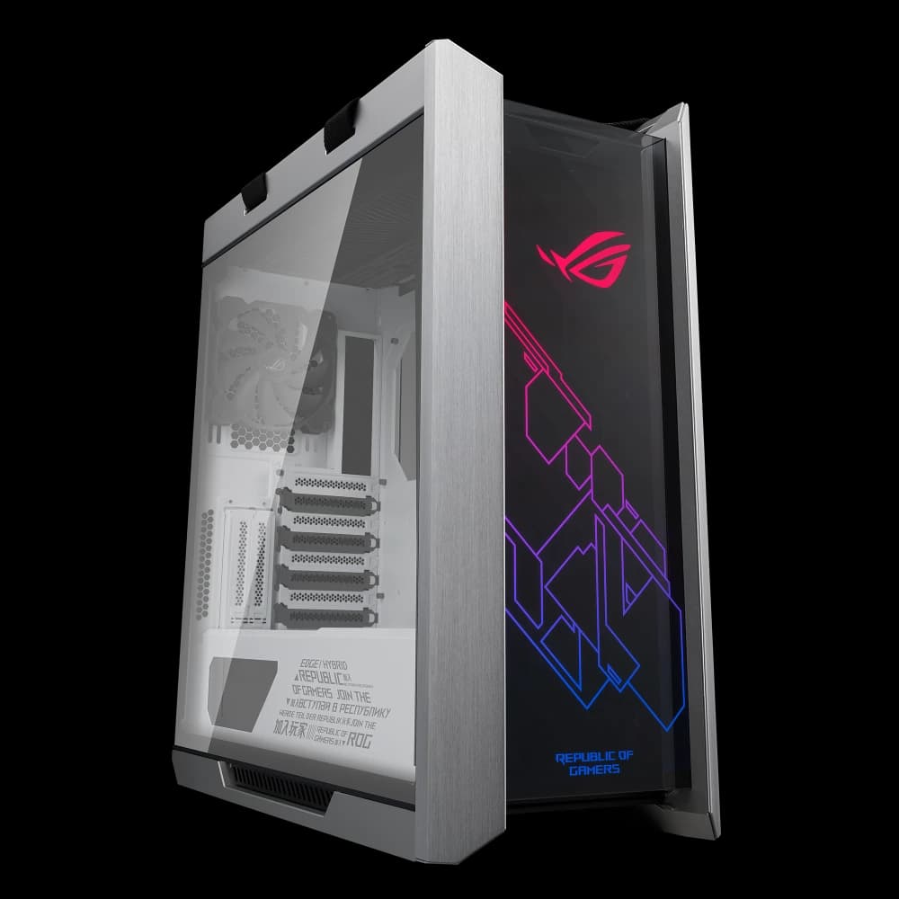 ROG Strix Helios White Edition front hero angle