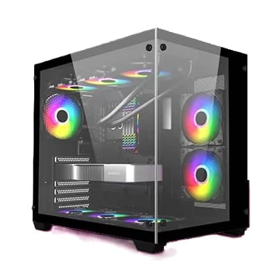 Ease Panoramic ATX Gaming Case with 4 Infinity ARGB Fans and Tempered Glass view 1