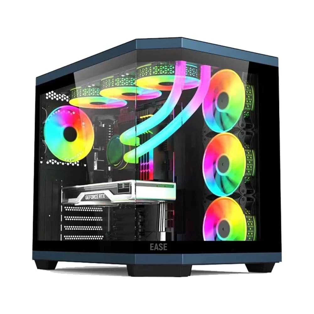 Ease Panoramic Tempered Glass ATX Gaming Case with 4 ARGB Fans view 1