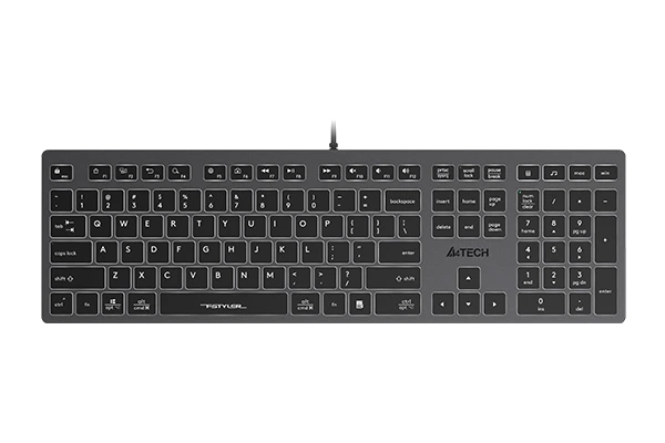 A4Tech FX60 Fstyler Illuminated Low Profile Scissor Switch Keyboard view 1
