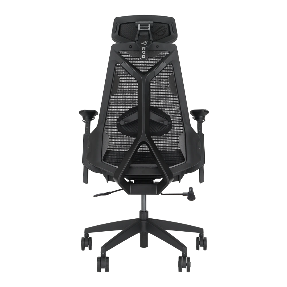 ASUS ROG Destrier Core - The rear view focusing on cyborg-inspired design