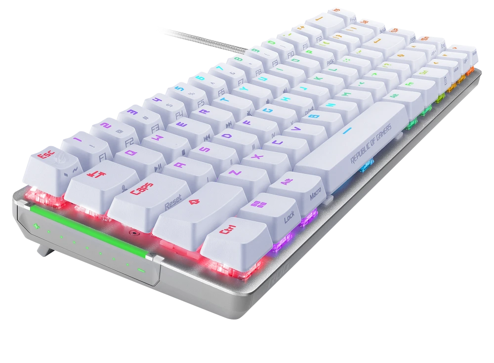 ASUS ROG Falchion Ace, white version 45-degree angle view