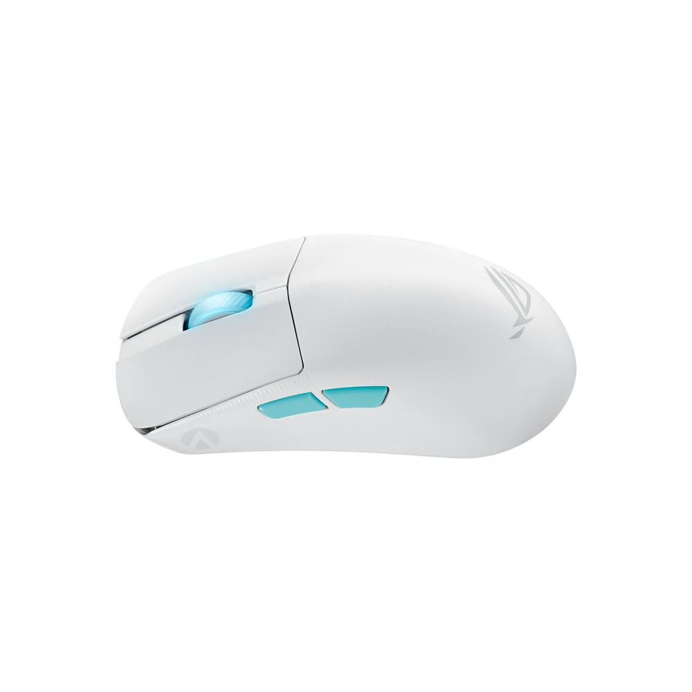 ASUS ROG Harpe Ace Aim Lab Edition Moonlight White – slanted top view