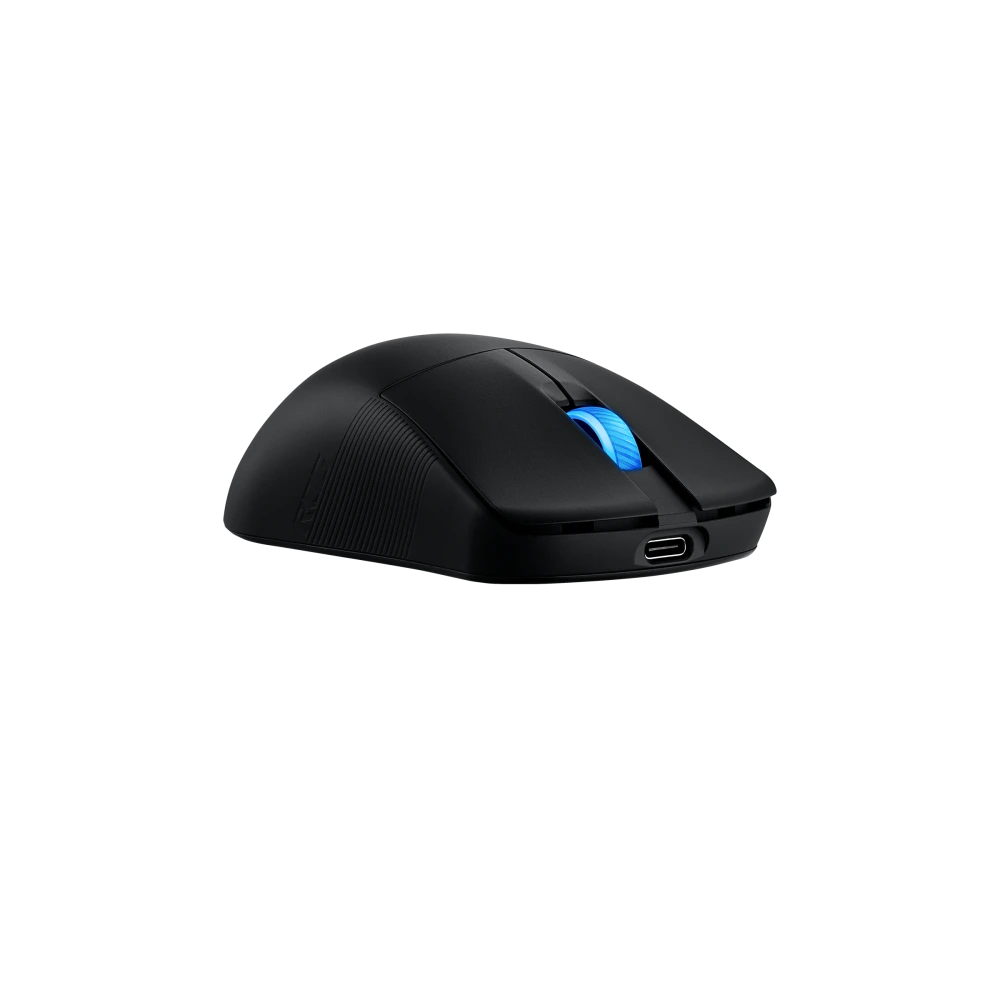 ASUS An angled frontal view of the black ROG Harpe Ace Mini
