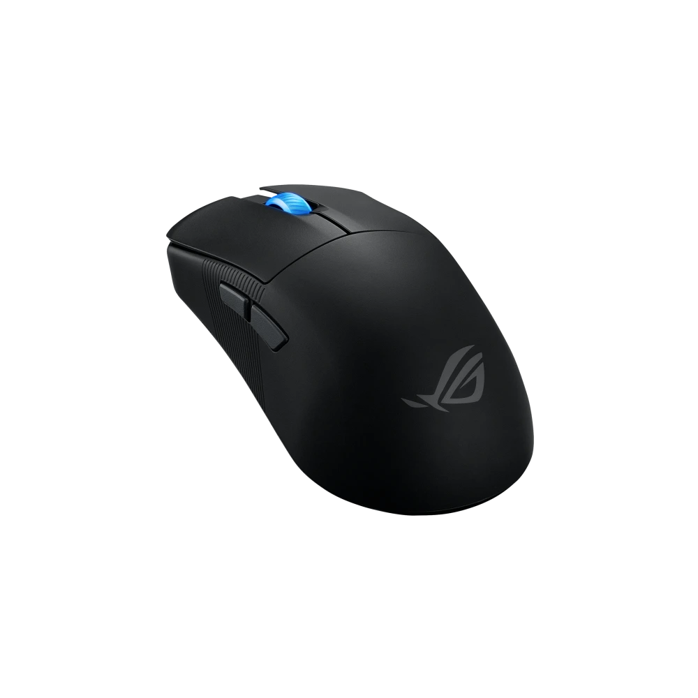 ASUS An angled frontal view of the black ROG Harpe Ace Mini