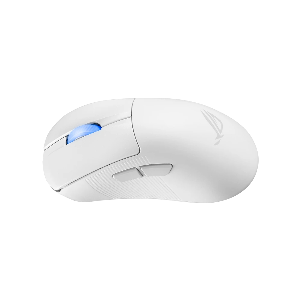 ASUS ROG Keris II Ace Moonlight White – top view at an angle