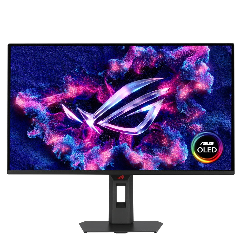 ASUS XG27AQDMES front view with logo
