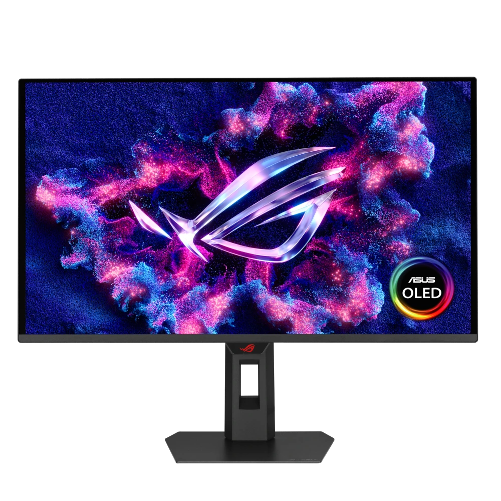 ASUS ROG Strix OLED XG27AQDPG front view with OLED logo