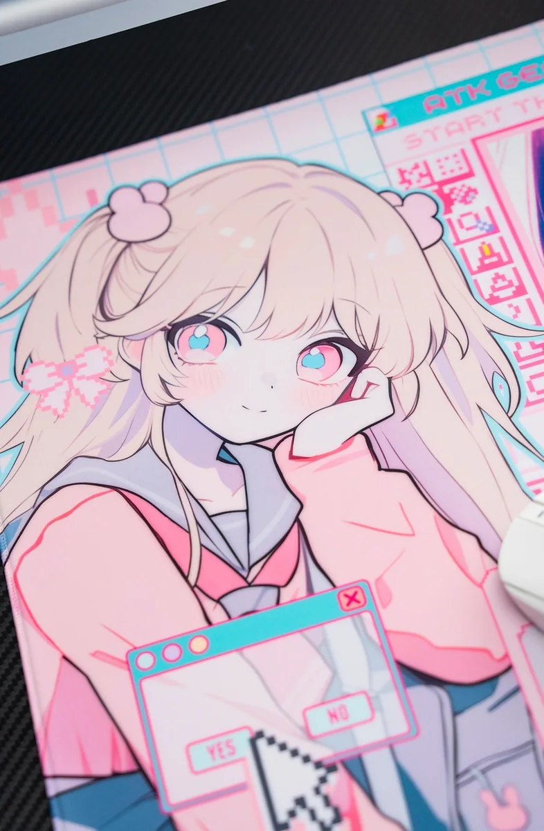 Close-up of the ATK NANA pastel anime illustration