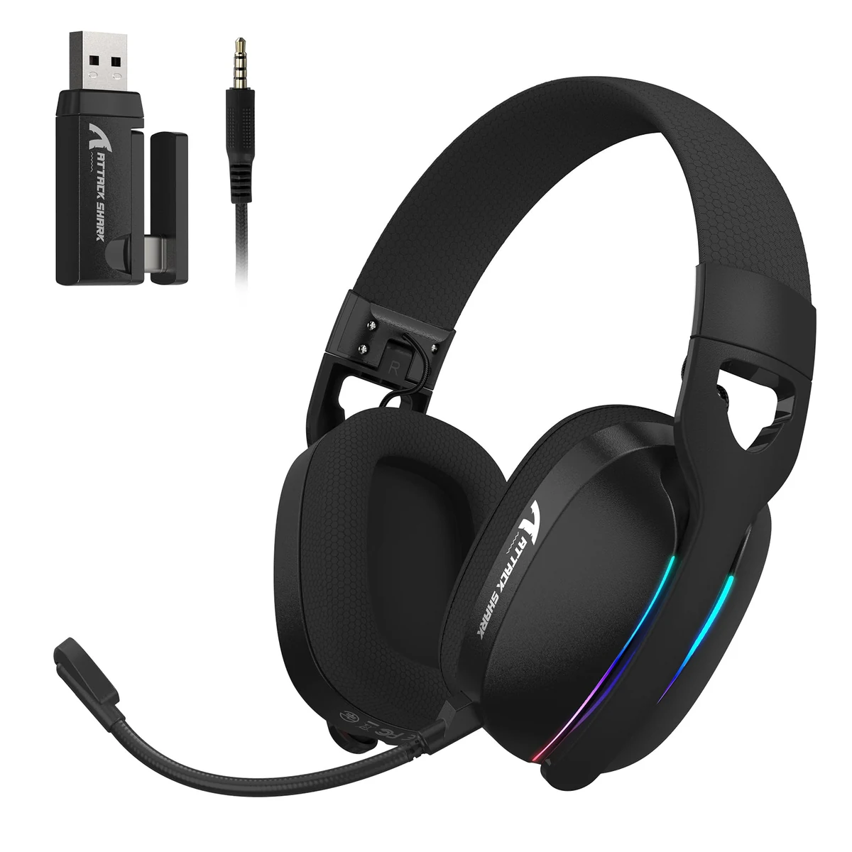 Attack Shark L90 Foldable RGB Tri-Mode Wireless Gaming Headset