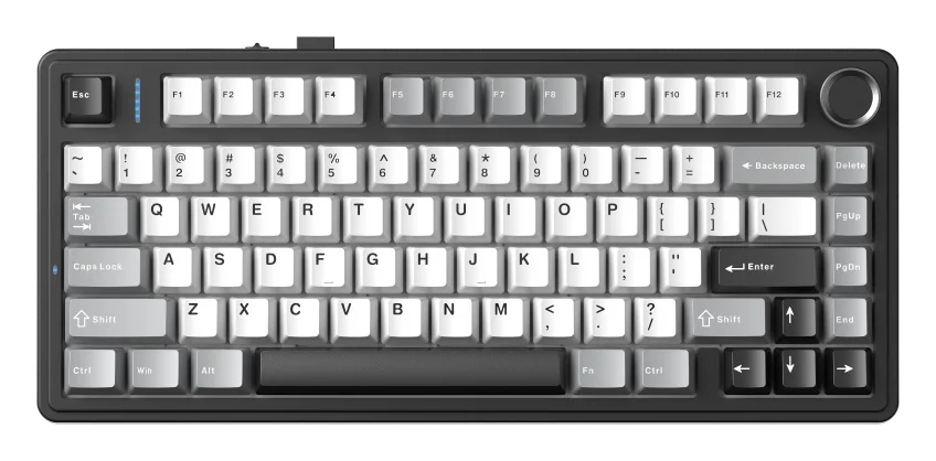 Aula F75 HE Black White Grey front view