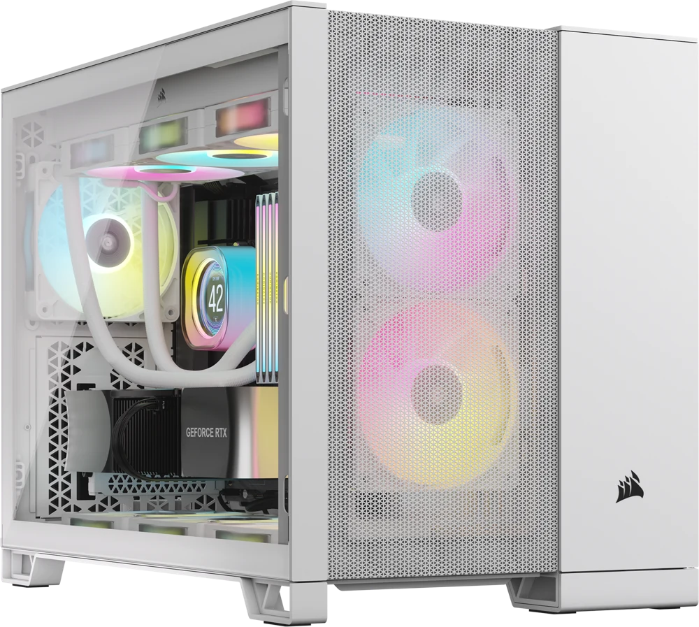 Corsair 2500D Airflow Mid-Tower Dual Chamber PC Case - White view 1