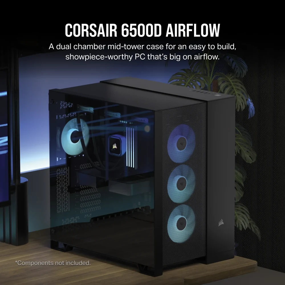 Corsair 6500D Airflow Mid-Tower Dual Chamber ATX PC Case view 3