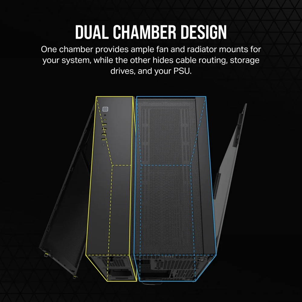 Corsair 6500D Airflow Mid-Tower Dual Chamber ATX PC Case view 4