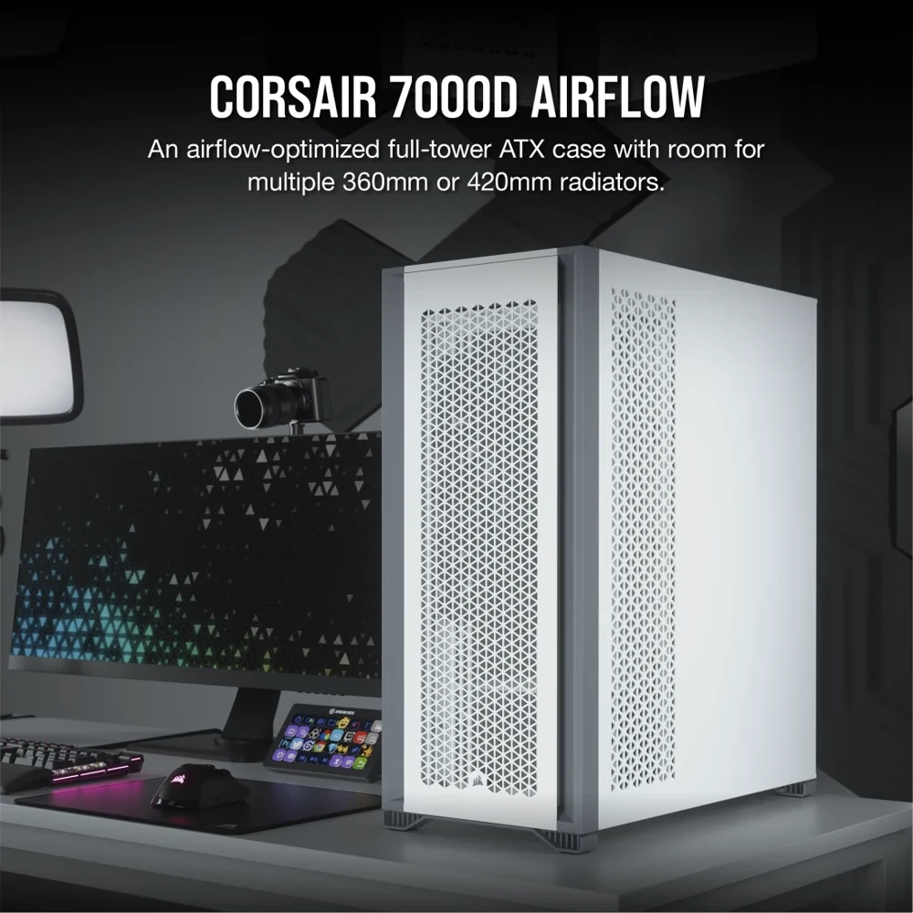 Corsair 7000D Airflow Full-Tower ATX PC Case (White) view
