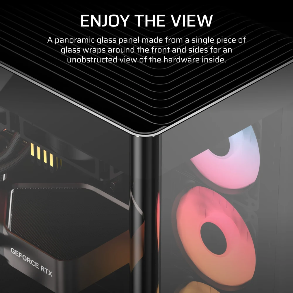 Corsair FRAME 4500X RS-R ARGB Panoramic Glass Mid-Tower PC Case - Black view 3