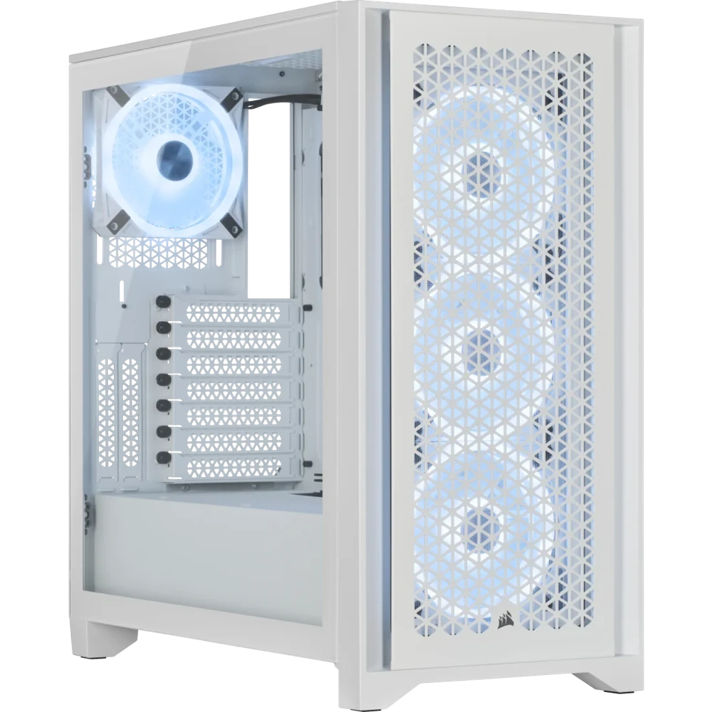 Corsair iCUE 4000D RGB Airflow QL Edition Mid-Tower ATX Case - True White view 1