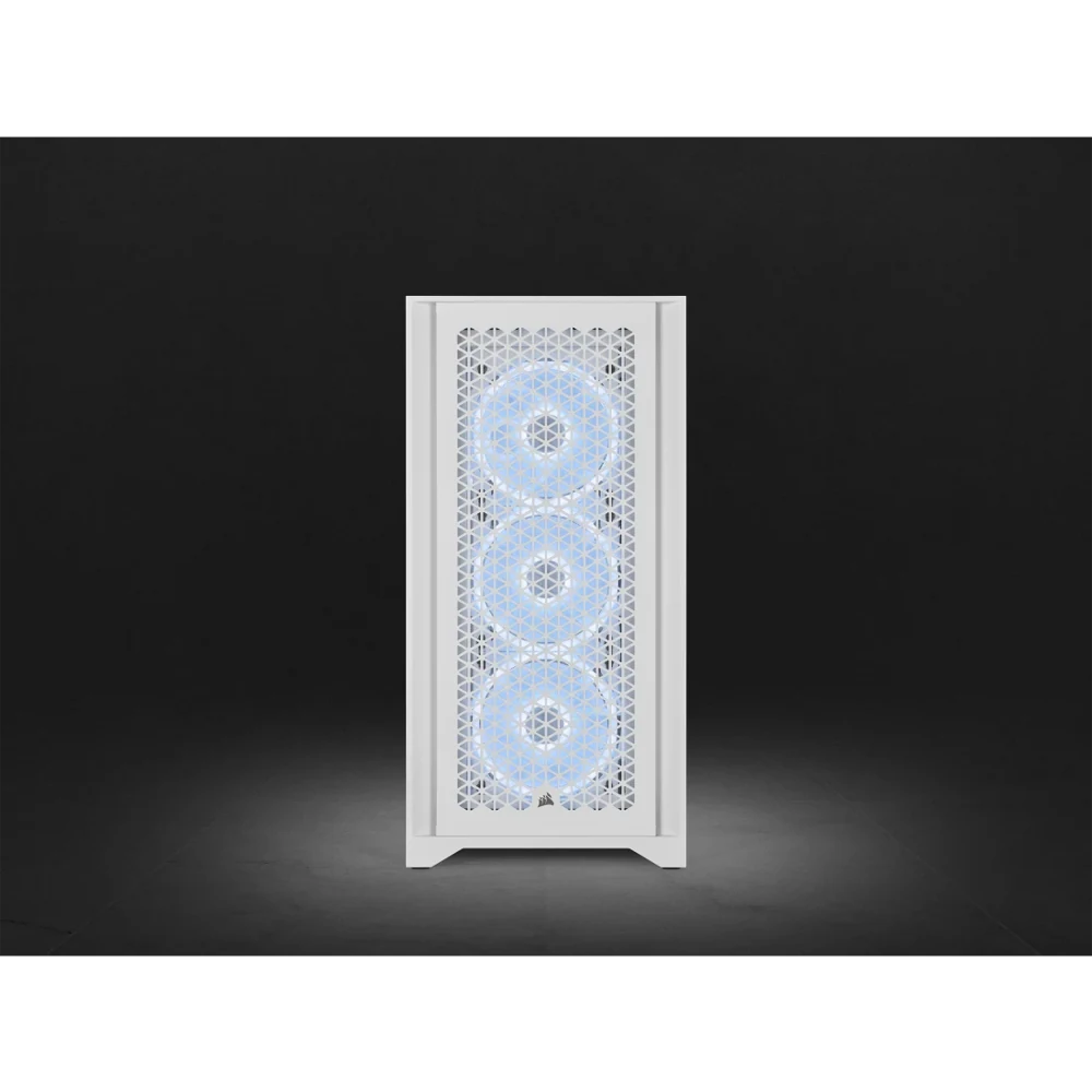 Corsair iCUE 4000D RGB Airflow QL Edition Mid-Tower ATX Case - True White view 2