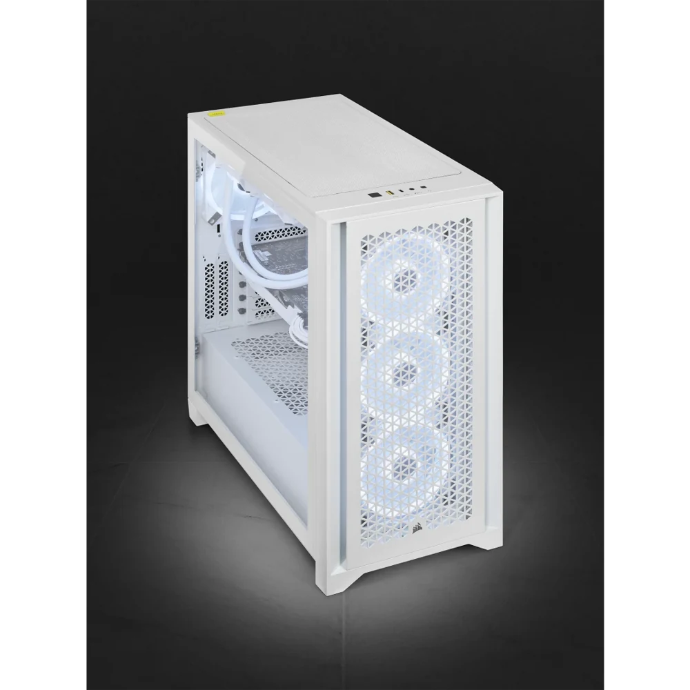 Corsair iCUE 4000D RGB Airflow QL Edition Mid-Tower ATX Case - True White view 4