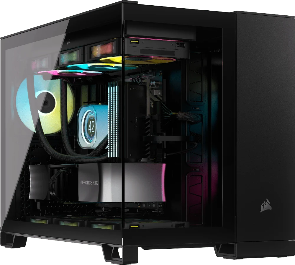 Corsair iCUE LINK 2500X RGB Micro ATX Dual Chamber PC Case - Black view 1