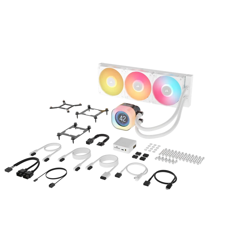 Corsair iCUE Link Titan 360 RX LCD Liquid CPU Cooler (White) view