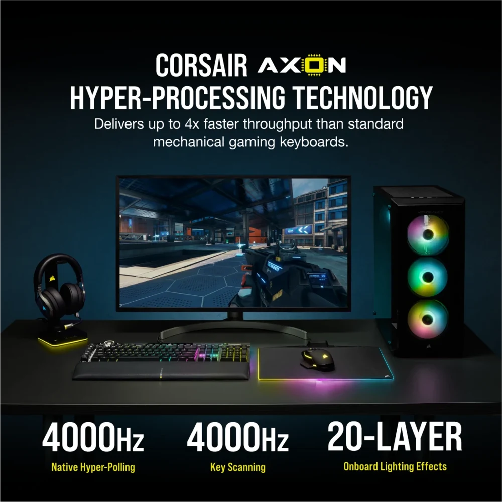 Corsair K100 RGB Optical-Mechanical Gaming Keyboard view 3