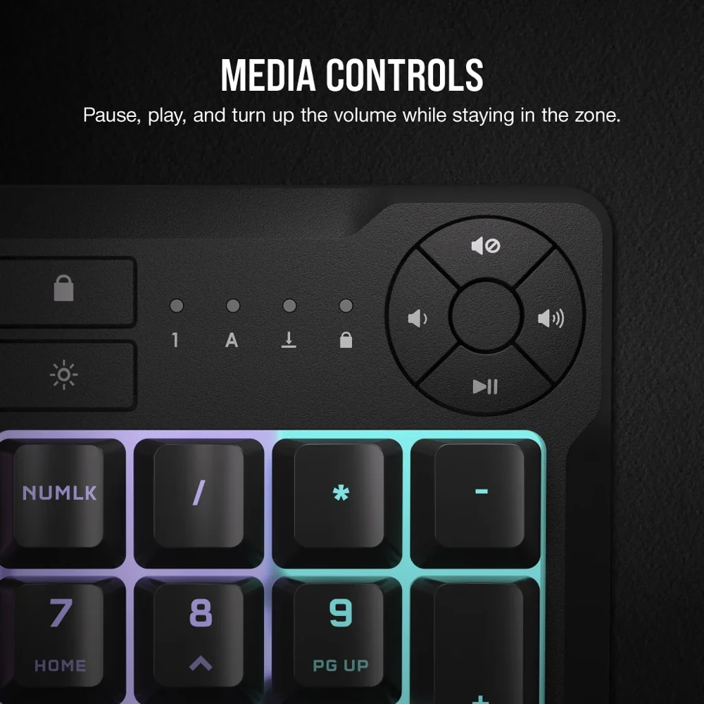 Corsair K55 CORE RGB Gaming Keyboard view 3
