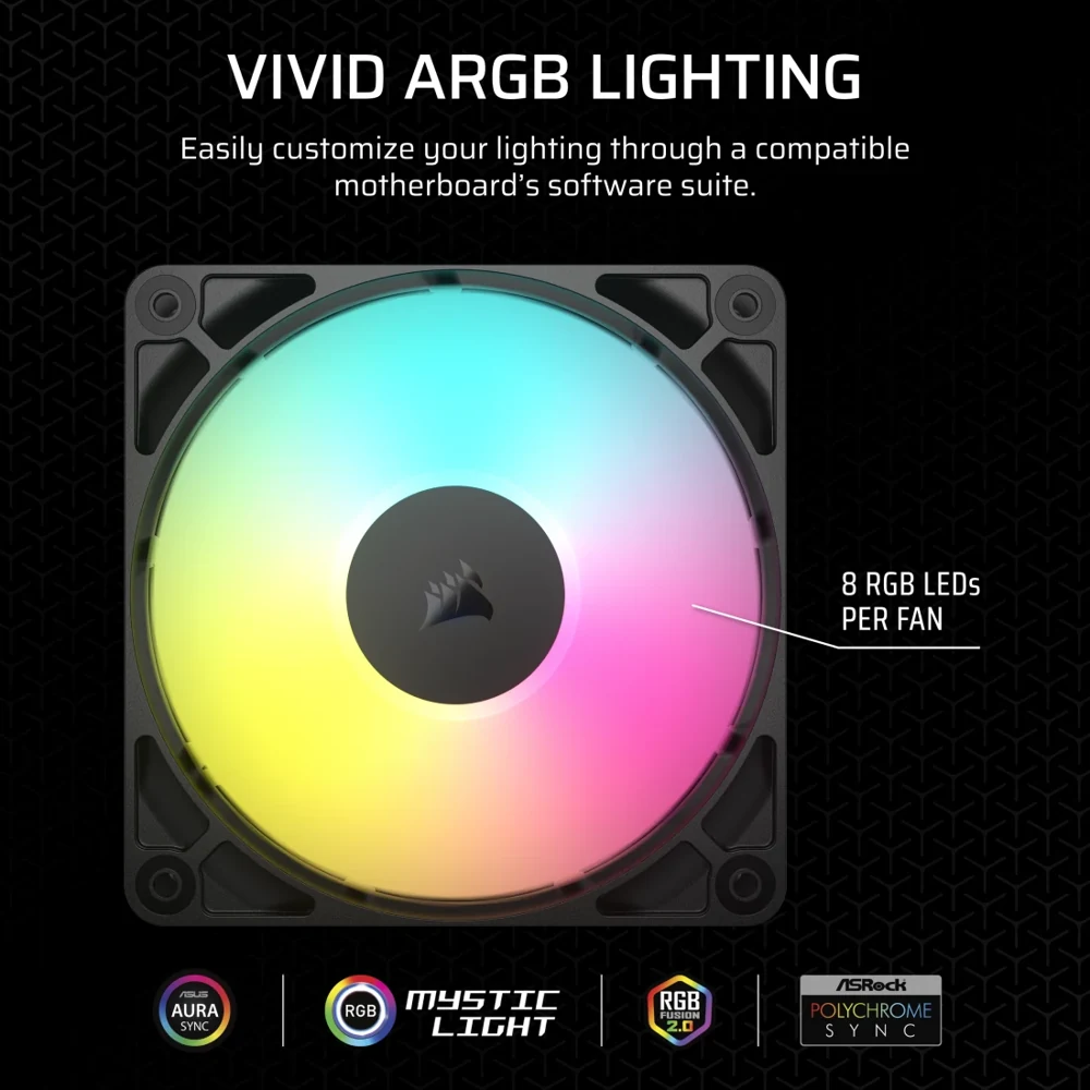 Corsair RS120 ARGB 120mm PWM Fan view 3