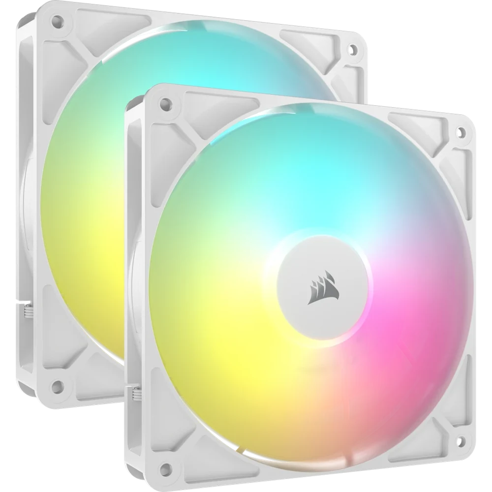 Corsair RS140 ARGB 140mm PWM Fans Dual Pack White view 1
