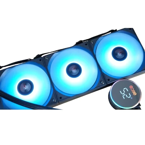 Ease 360mm ARGB AIO Liquid CPU Cooler with Digital Temperature Display view 1