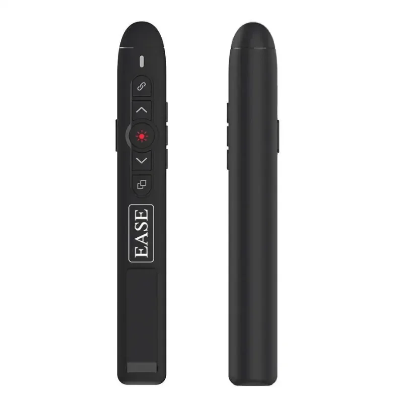 Ease EP22LR wireless laser presenter front and back view in black