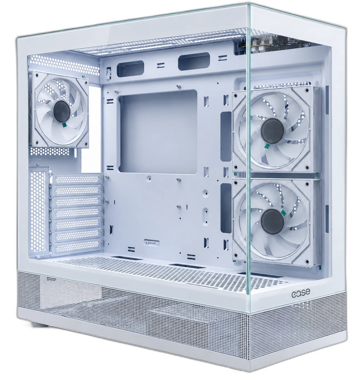 Ease EC123BW White ATX Gaming Case, front three-quarter view