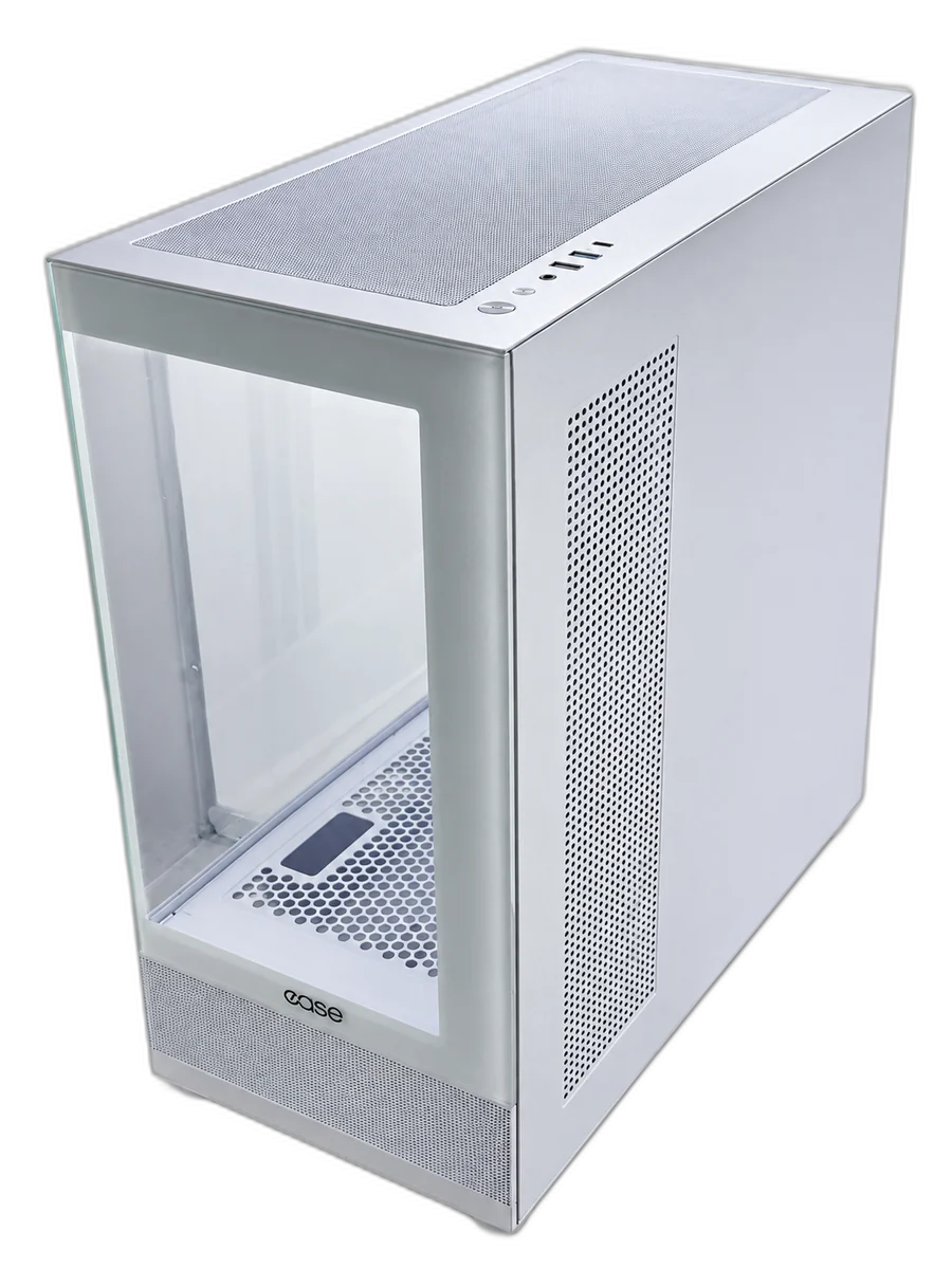 Ease EC123BW White ATX Gaming Case, top view