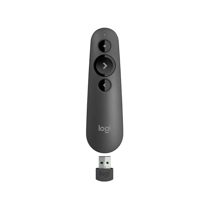 Logitech R500s laser presentation remote, graphite, with USB receiver