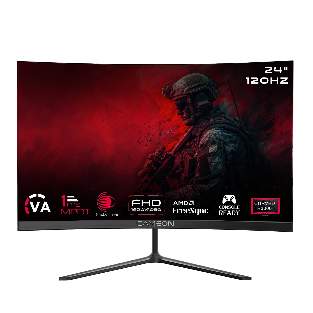 GameOn Pro Series 24" FHD 120Hz Curved VA Gaming Monitor