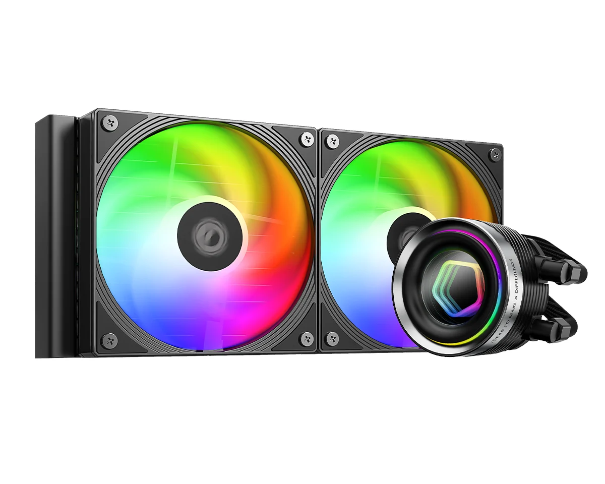 ID-COOLING FX240 INF black 240mm AIO with two ARGB fans and infinity-mirror pump