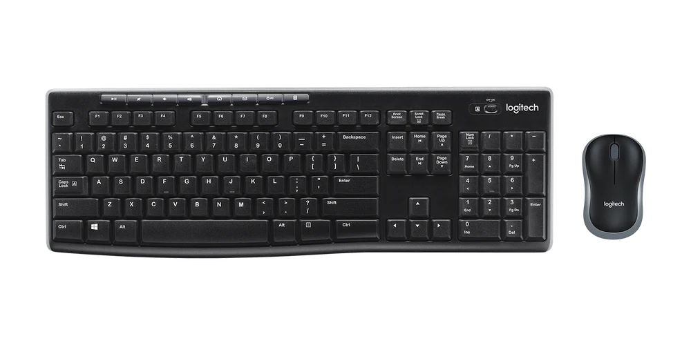 Logitech MK270 Wireless Keyboard and Mouse Combo (Black) view