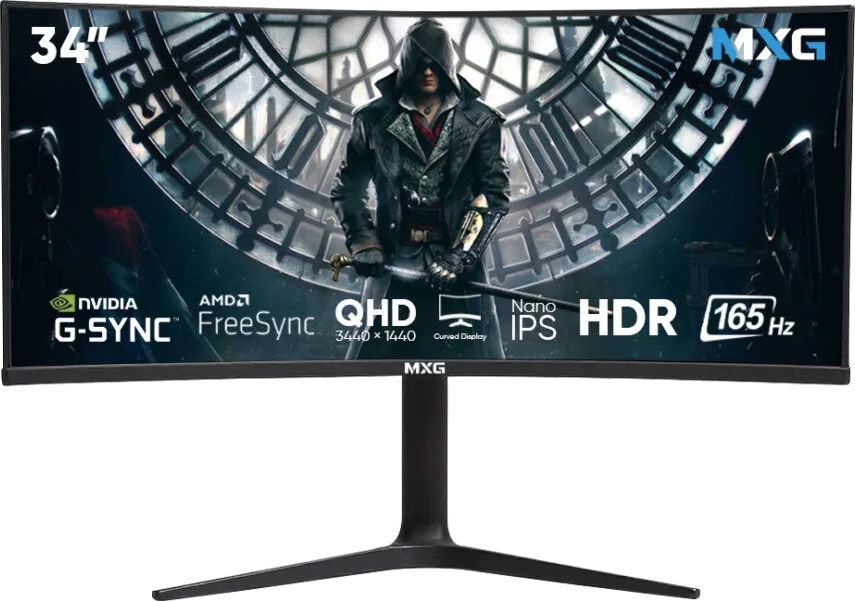 G34WIC-65 34-inch UWQHD 165Hz Curved Nano IPS Gaming Monitor
