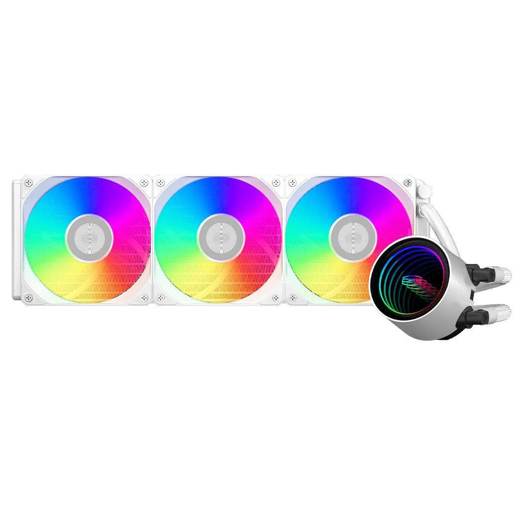 PCCOOLER DA360 V2 ARGB 360mm AIO Liquid CPU Cooler in White, view 6