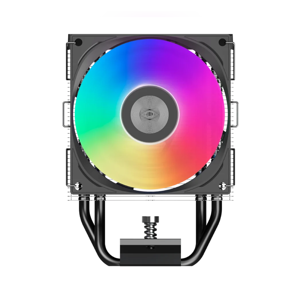 PCCOOLER R400 ARGB CPU Air Cooler, 4 Heatpipes, ARGB Top Cover, 92mm Fan in Black, view 4