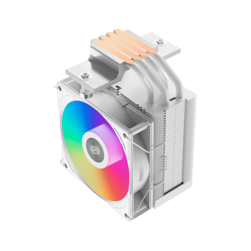 PCCOOLER R400 ARGB CPU Air Cooler, 4 Heatpipes, ARGB Top Cover, 92mm Fan in White, view 7