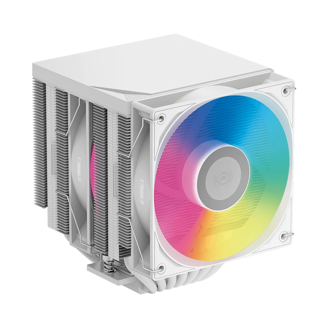 PCCOOLER RT720 TC ARGB 7 Heatpipe Dual Tower CPU Air Cooler in White, view 5