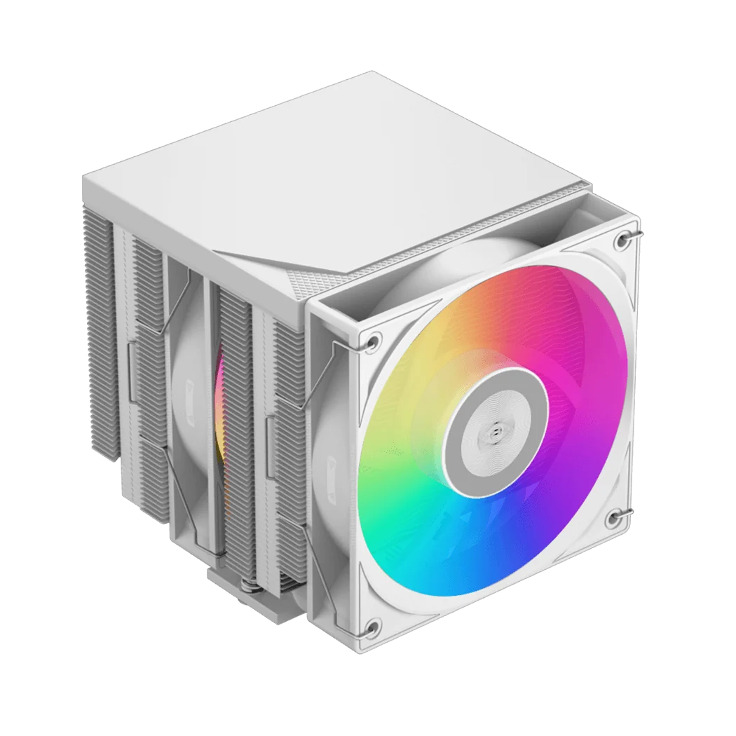 PCCOOLER RT720 TC ARGB 7 Heatpipe Dual Tower CPU Air Cooler in White, view 6