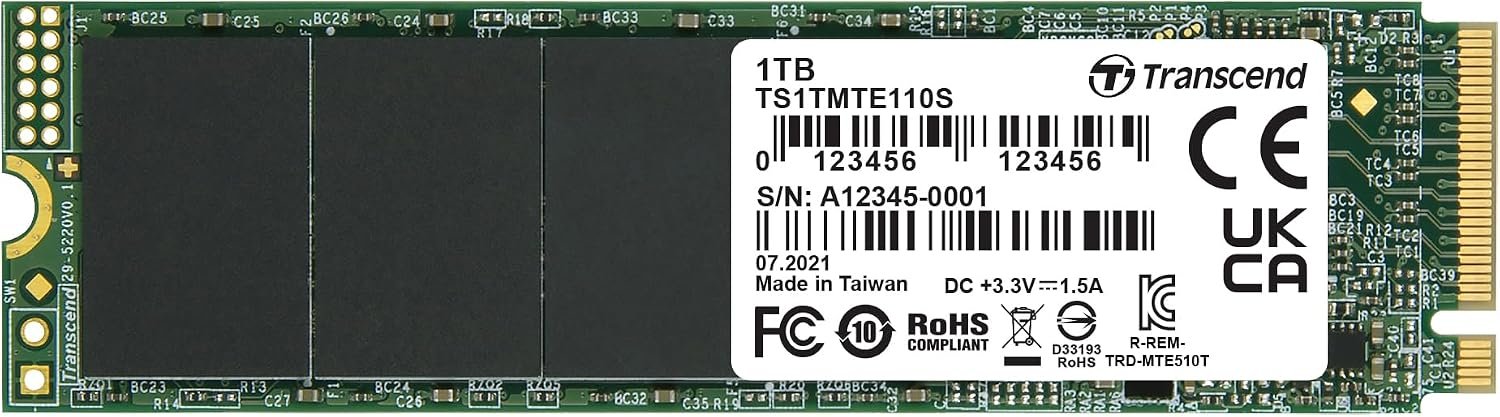 Transcend MTE115S M.2 2280 NVMe PCIe Gen3 x4 SSD view 3