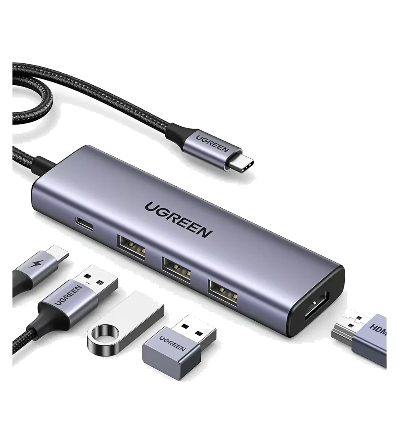 USB-C Multiport Adapter, HDMI 4K@30Hz, 3x USB 3.0 and USB-C PD (5-in-1)