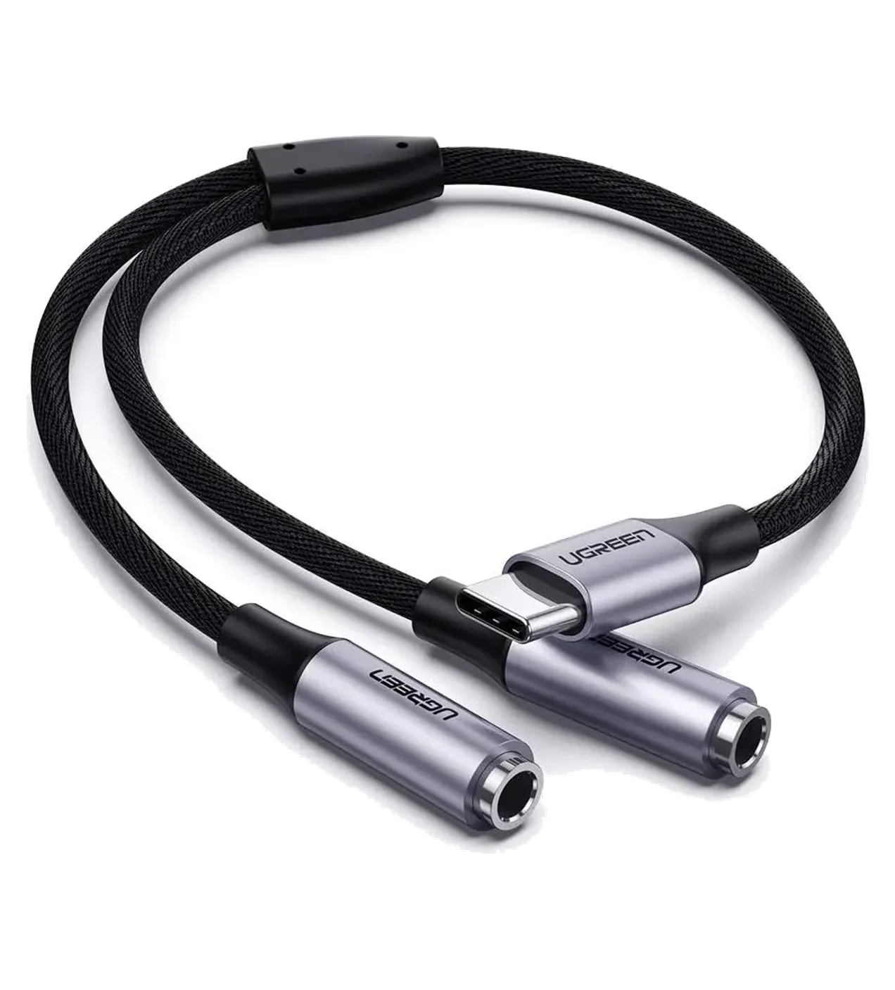 USB-C to 3.5mm Dual Female Audio Adapter Cable (Headphone + Mic)