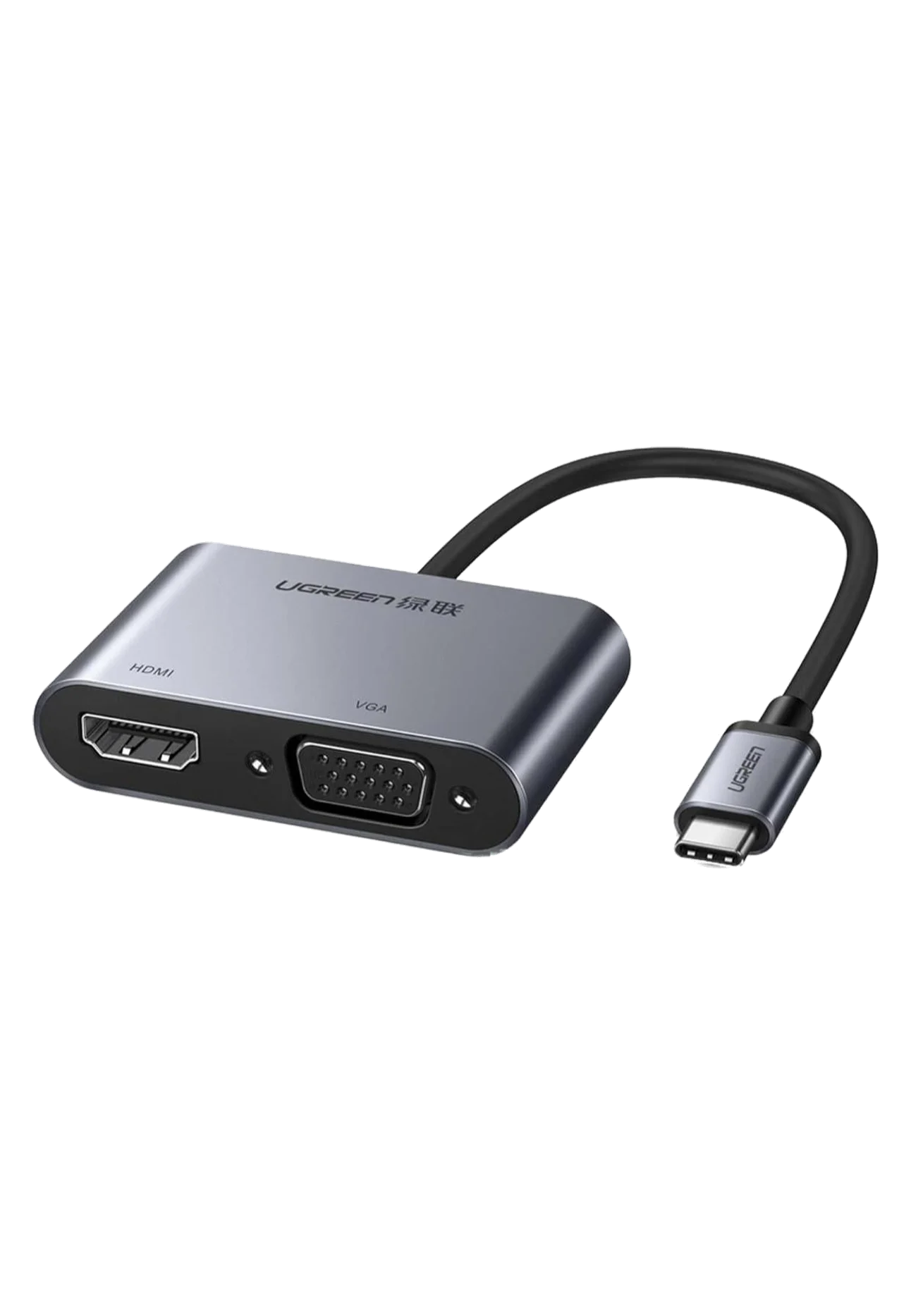 USB-C to HDMI + VGA + USB 3.0 Converter with PD (Gray)