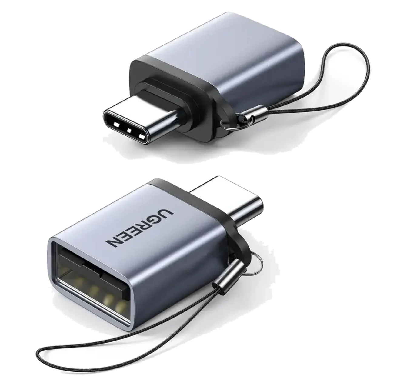 USB-C to USB 3.0 A Adapter with Lanyard (Space Gray)